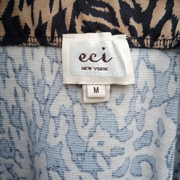 ECI Animal Print Checkered Black Tan Skirt Medium - Picture 5 of 5